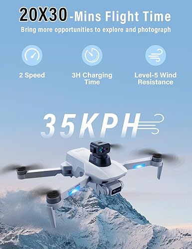 Dluxe Ave. GPS Drones with Camera for Adults/ 4K with Brushless Motor and Follow Me Mode/ 249g