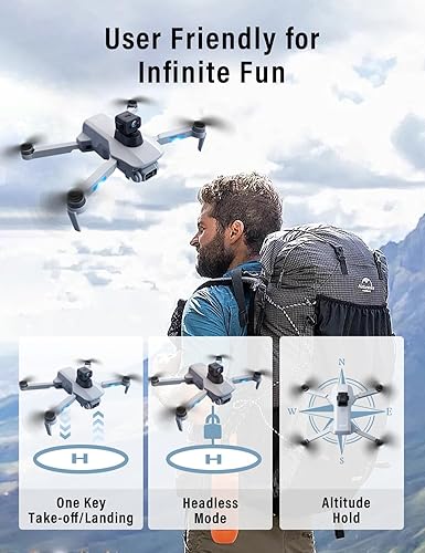 Dluxe Ave. GPS Drones with Camera for Adults/ 4K with Brushless Motor and Follow Me Mode/ 249g