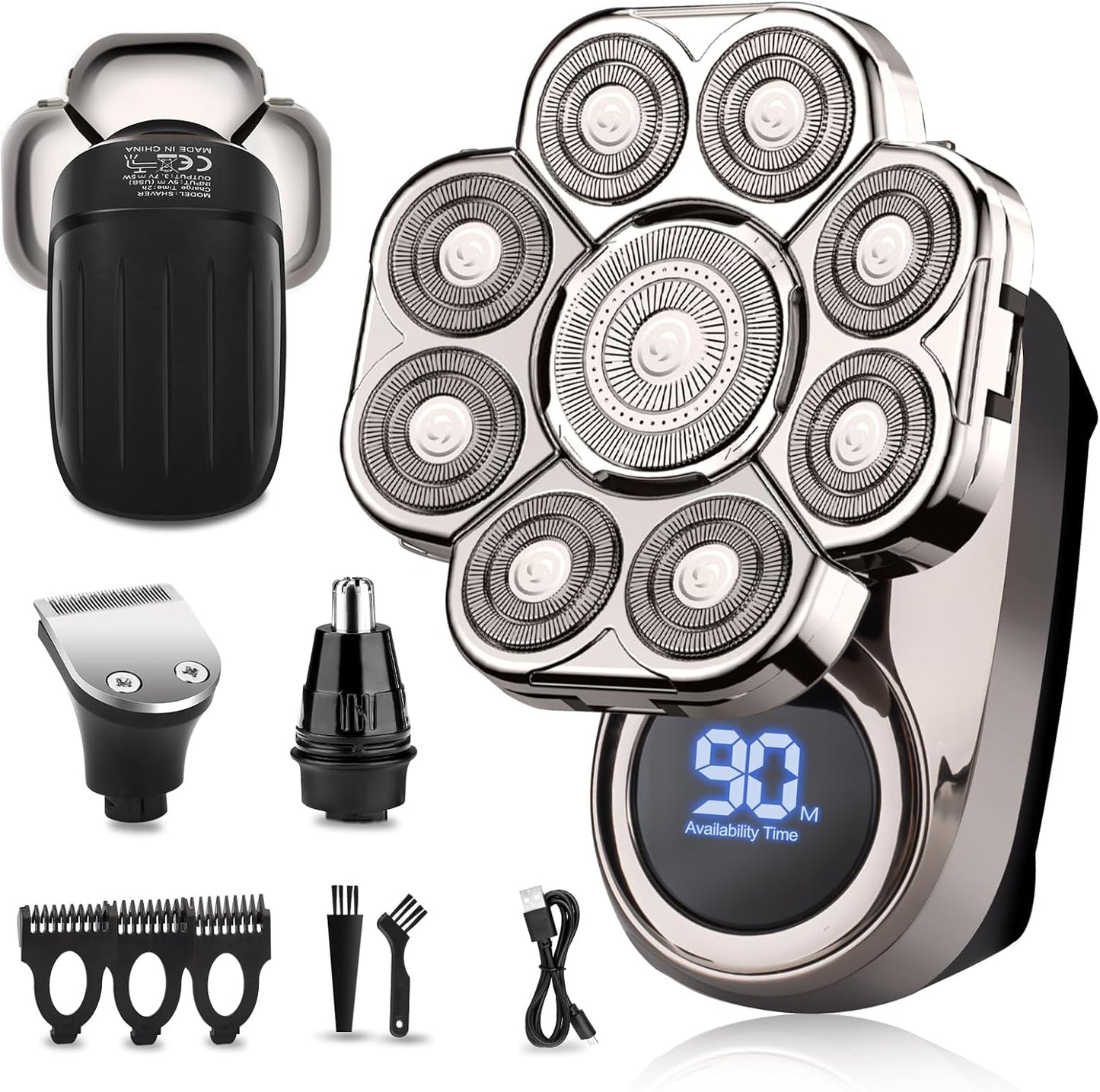 Dluxe Ave.  6-in-1 Electric Razor Grooming Kit/ Silver