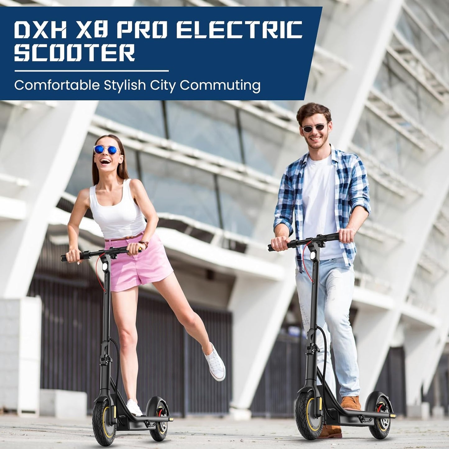 Dluxe Ave. DXH Electric Scooter Adults10" Tires E Scooter with 500W MotorUpto 19MPH & 20Miles Scooter Electric for Adults with Dual Braking Safe System Folding Electric Scooter with APP