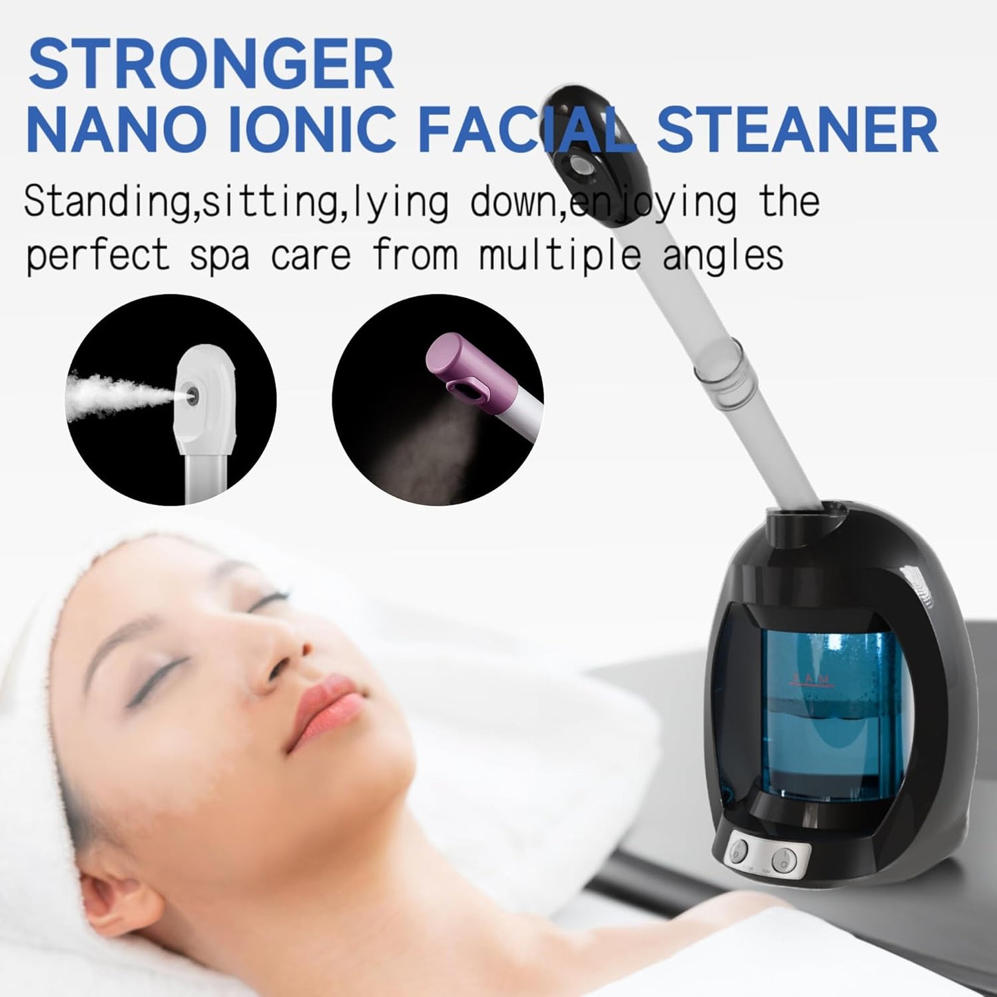 Dluxe Ave.  Face Steamer for Facial Deep Cleaning/ Black