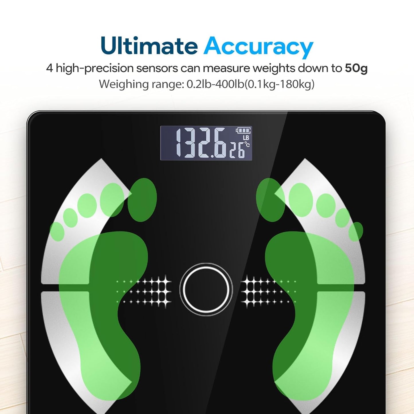 Dluxe Ave.Digital Simple and Practical Body Fat Scale with Led Display Bathroom Scale (Black)