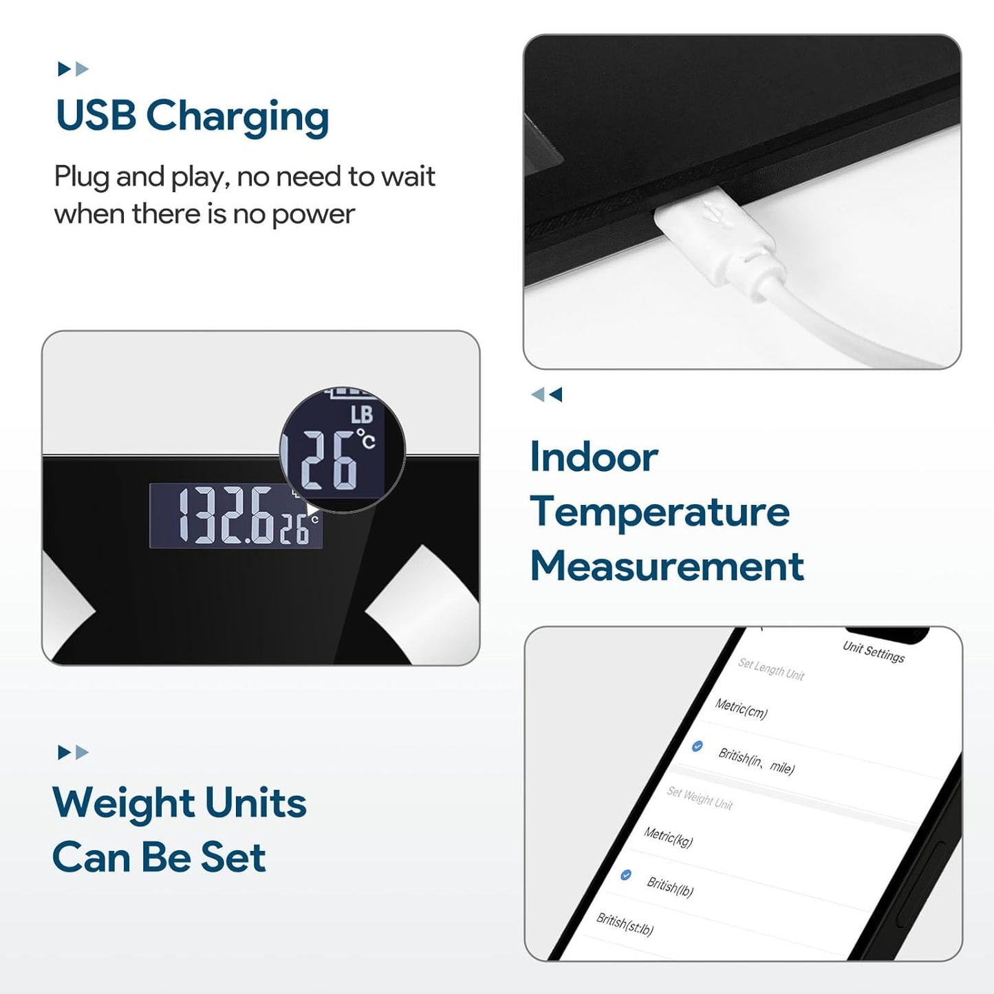 Dluxe Ave.Digital Simple and Practical Body Fat Scale with Led Display Bathroom Scale (Black)