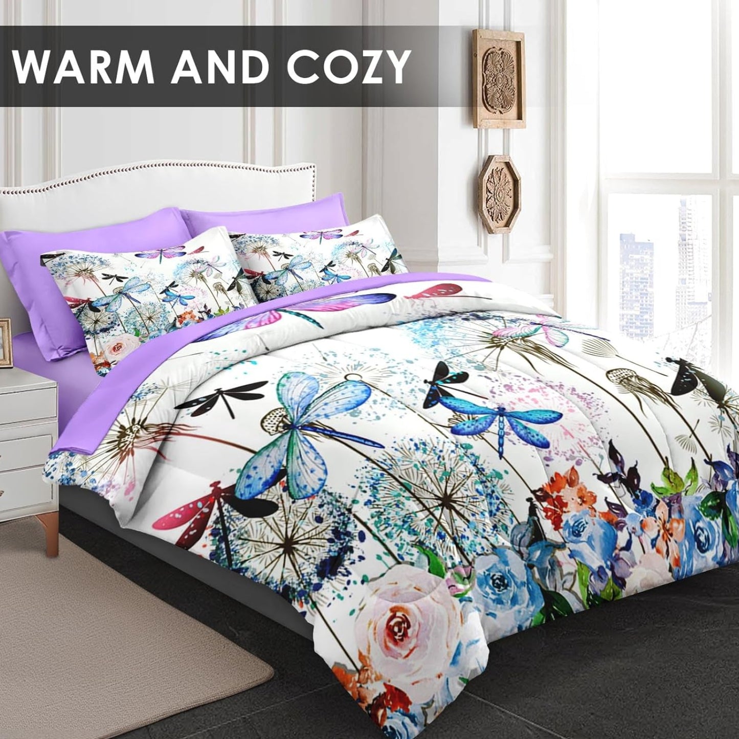 Dluxe Ave. ( KING ) 7 Pcs Comforter and Bedding Set