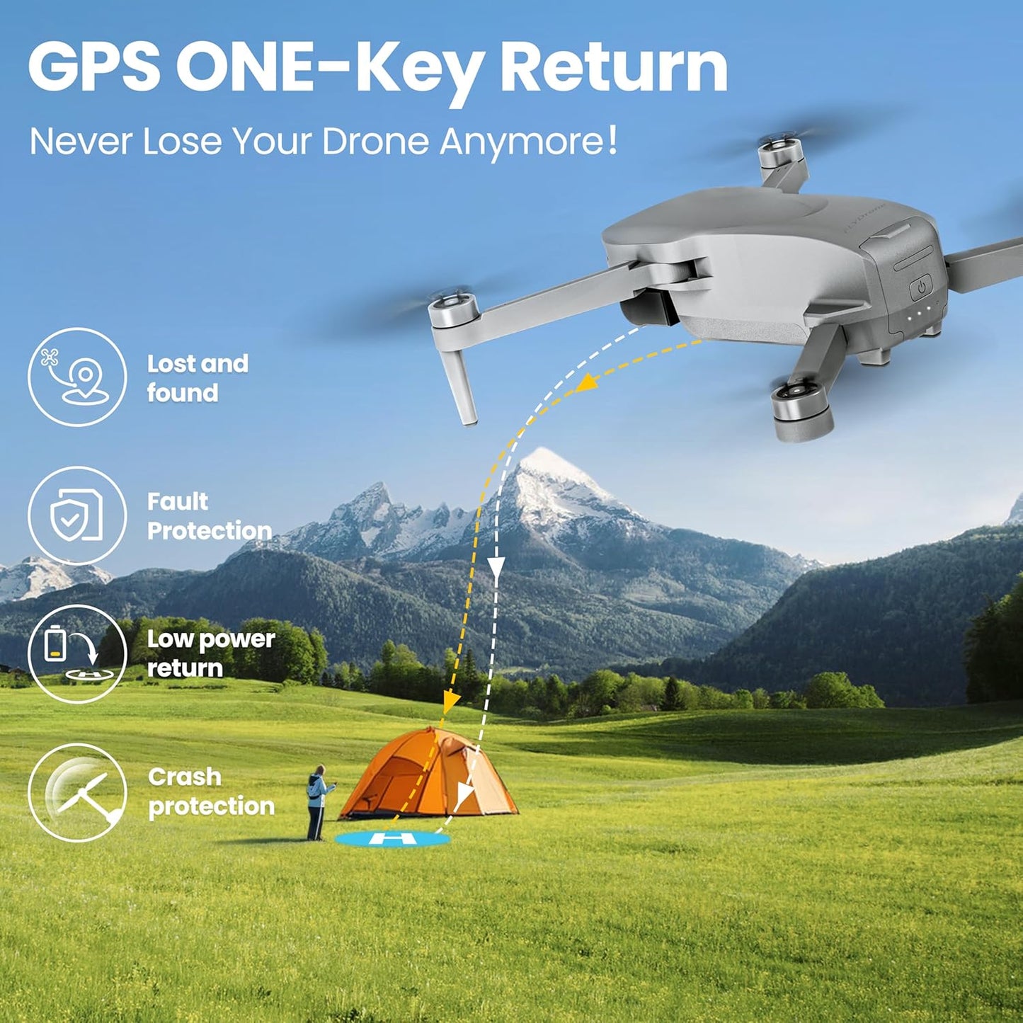 Dluxe Ave. Drone with 4K Camera for Adults/ 2-Axis Gimbal RC Quadcopter/ GPS Drone with Auto Return/ Under249g
