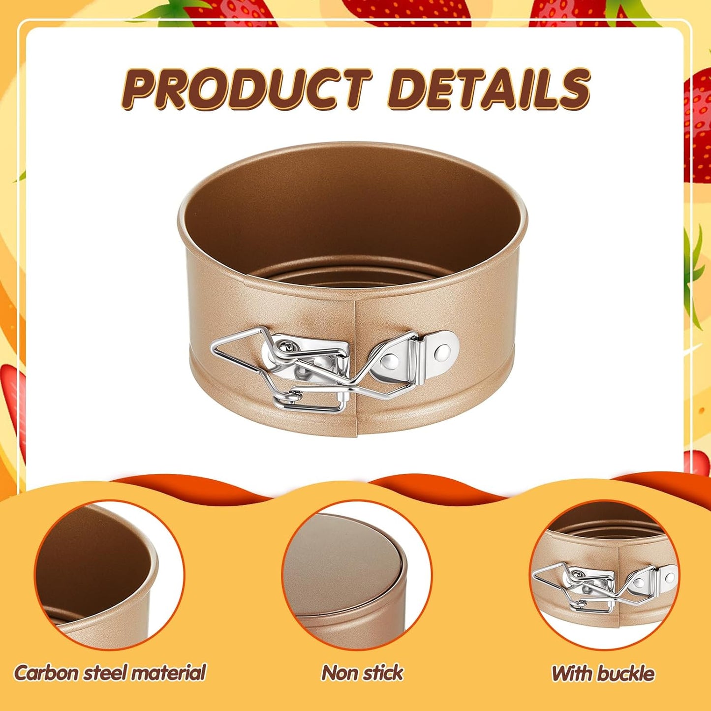 Dluxe Aved. 12 Pcs 4 Inch Mini Springform Pan/ (Gold)