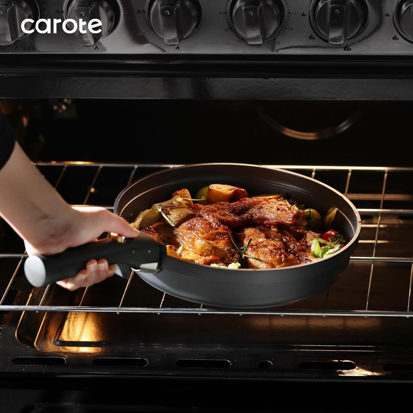 Dluxe Ave. CAROTE 20pcs Pots and Pans Set Non Stick Nonstick Cookware Set  Black