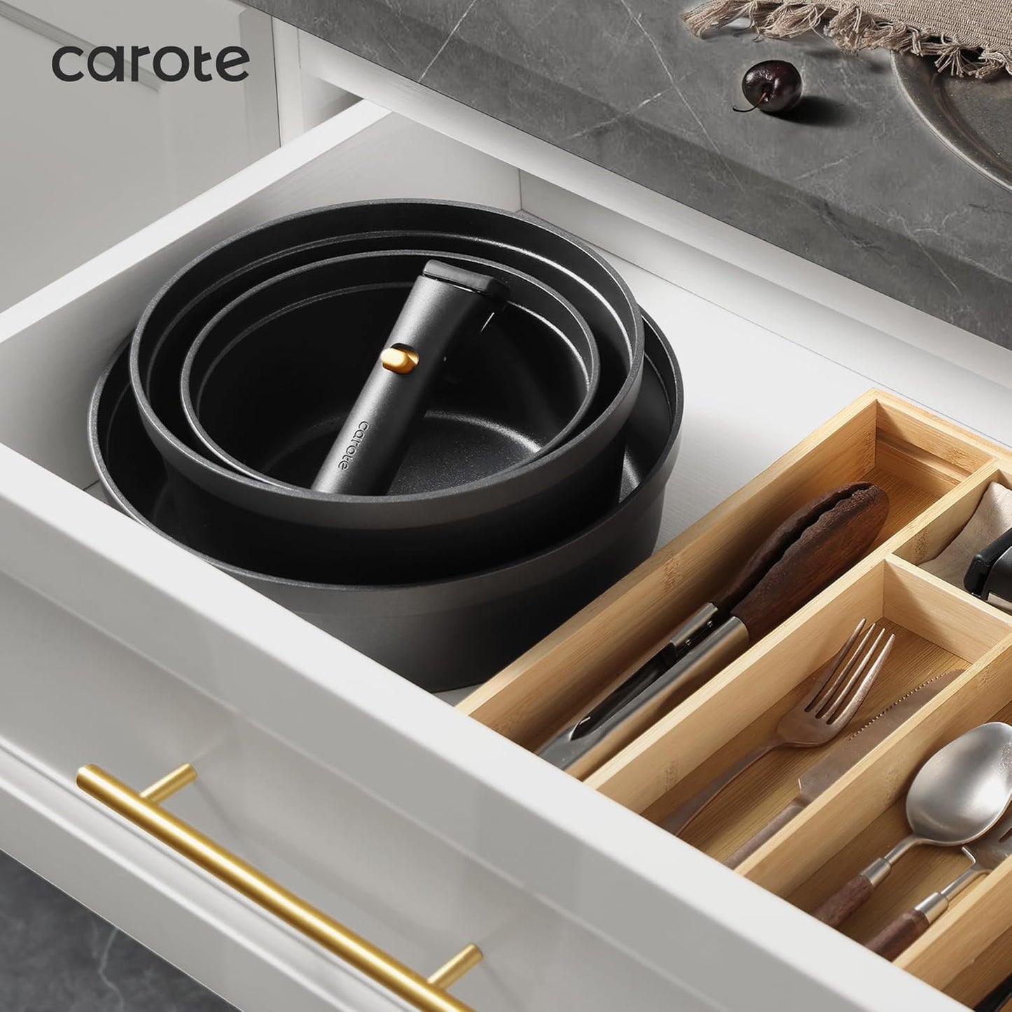 Dluxe Ave. CAROTE 20pcs Pots and Pans Set Non Stick Nonstick Cookware Set  Black