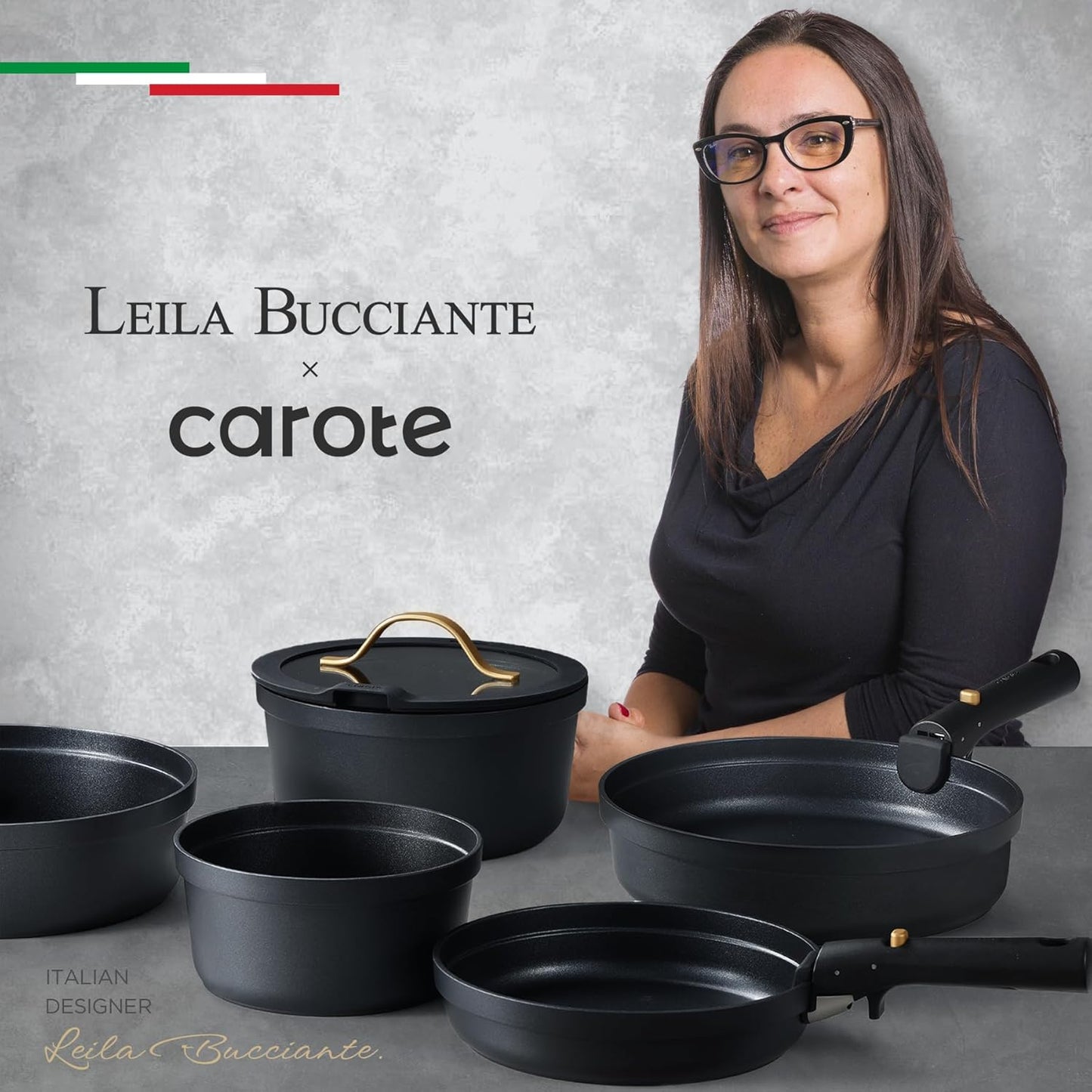 Dluxe Ave. CAROTE 20pcs Pots and Pans Set Non Stick Nonstick Cookware Set  Black