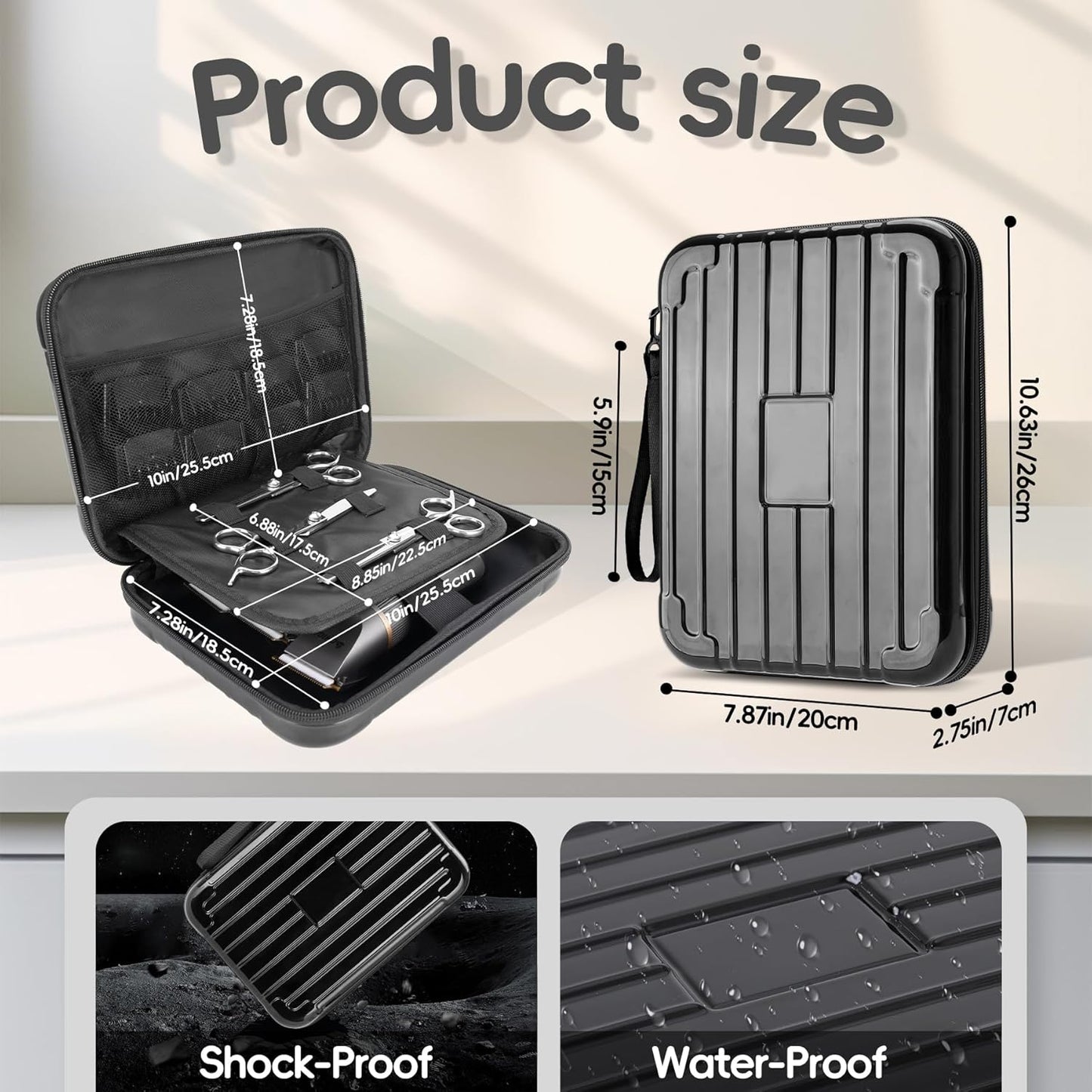 Dluxe Ave. Barber Bags for Clippers and Supplies (Case Only)/ Black