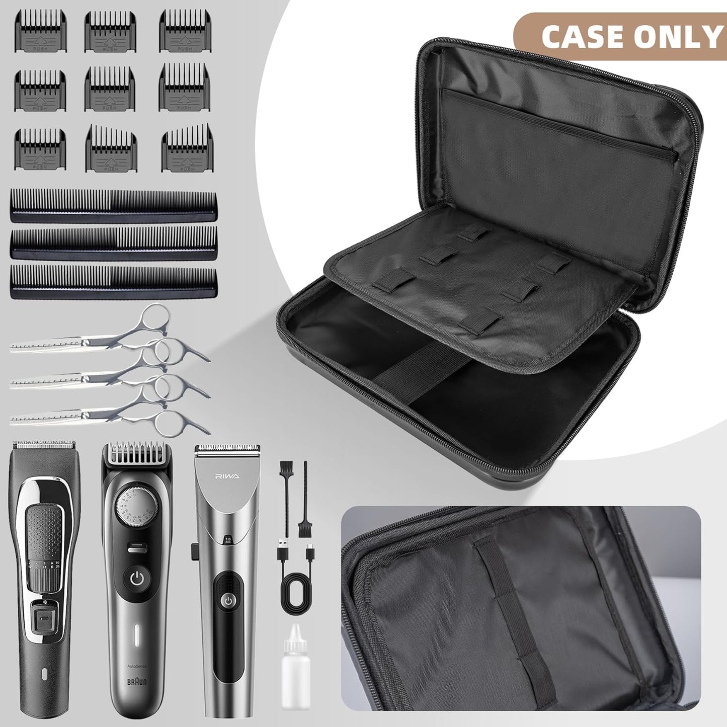 Dluxe Ave. Barber Bags for Clippers and Supplies (Case Only)/ Black