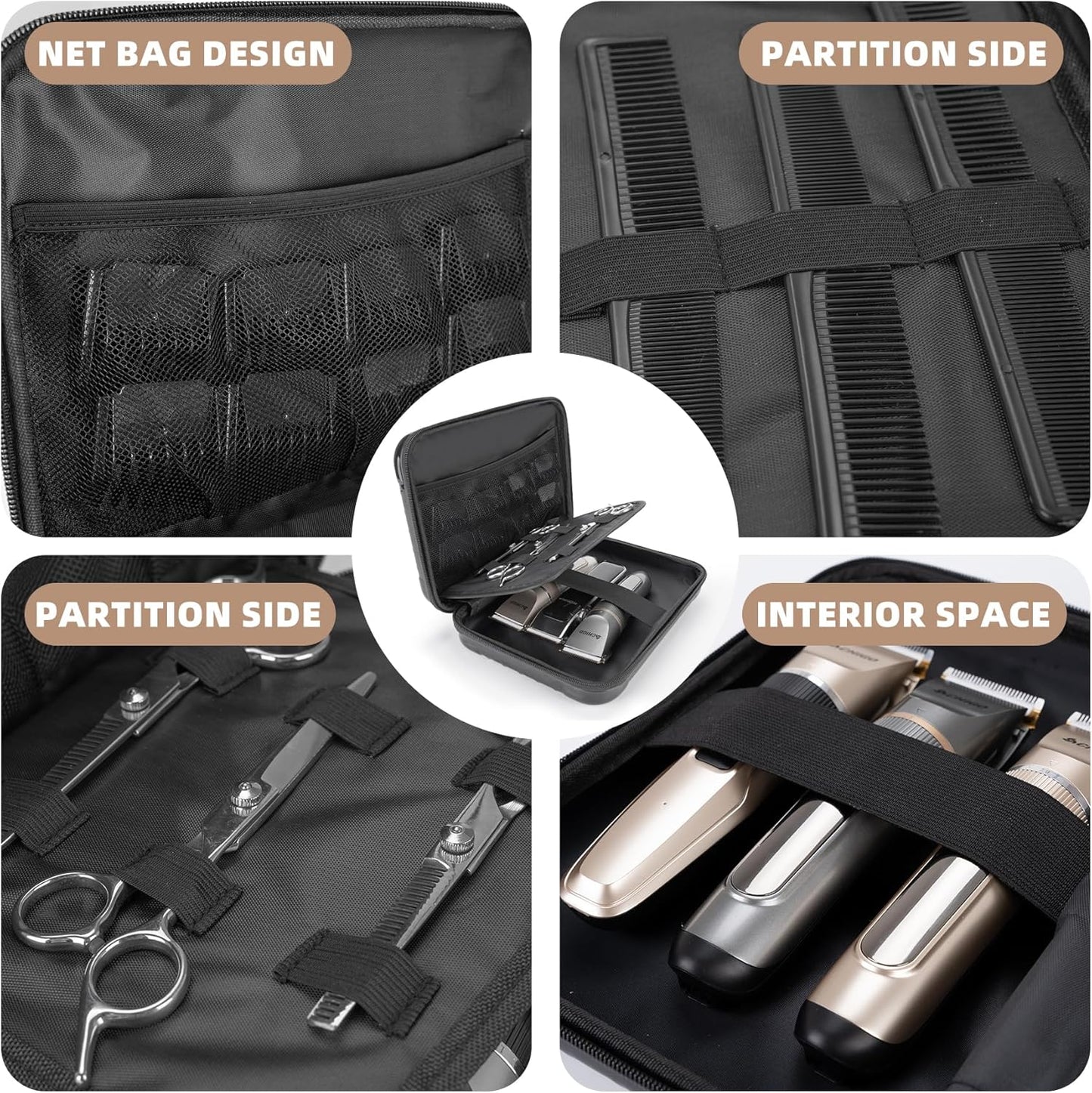 Dluxe Ave. Barber Bags for Clippers and Supplies (Case Only)/ Black