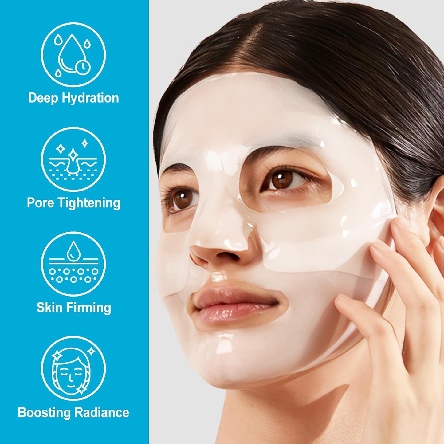 Dluxe Ave. CLFJLXYX Collagen Face Mask for Deep Hydration，Moisture Locking，Hydrogel Mask，Collagen Night Wrapping Mask，Brightens Skin Tone，Promotes Elasticity and Firmness，Korean Skin Care-4 Pack