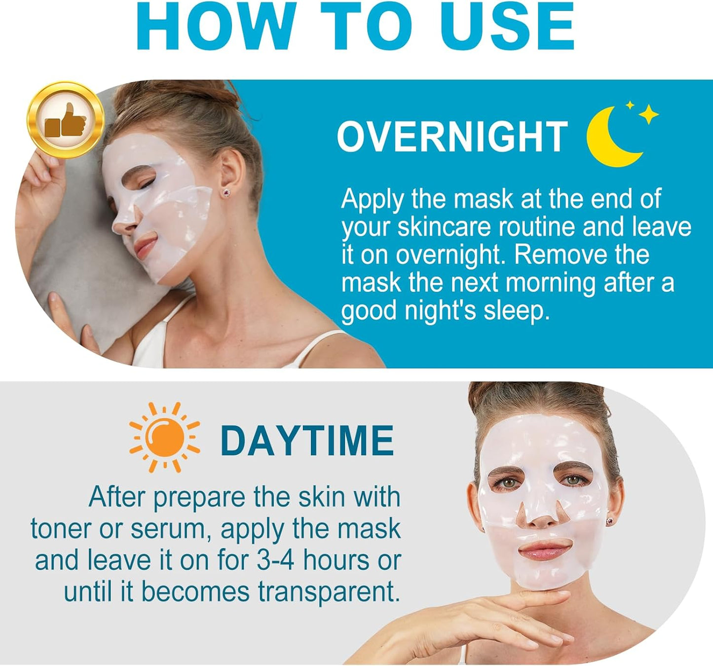 Dluxe Ave. CLFJLXYX Collagen Face Mask for Deep Hydration，Moisture Locking，Hydrogel Mask，Collagen Night Wrapping Mask，Brightens Skin Tone，Promotes Elasticity and Firmness，Korean Skin Care-4 Pack