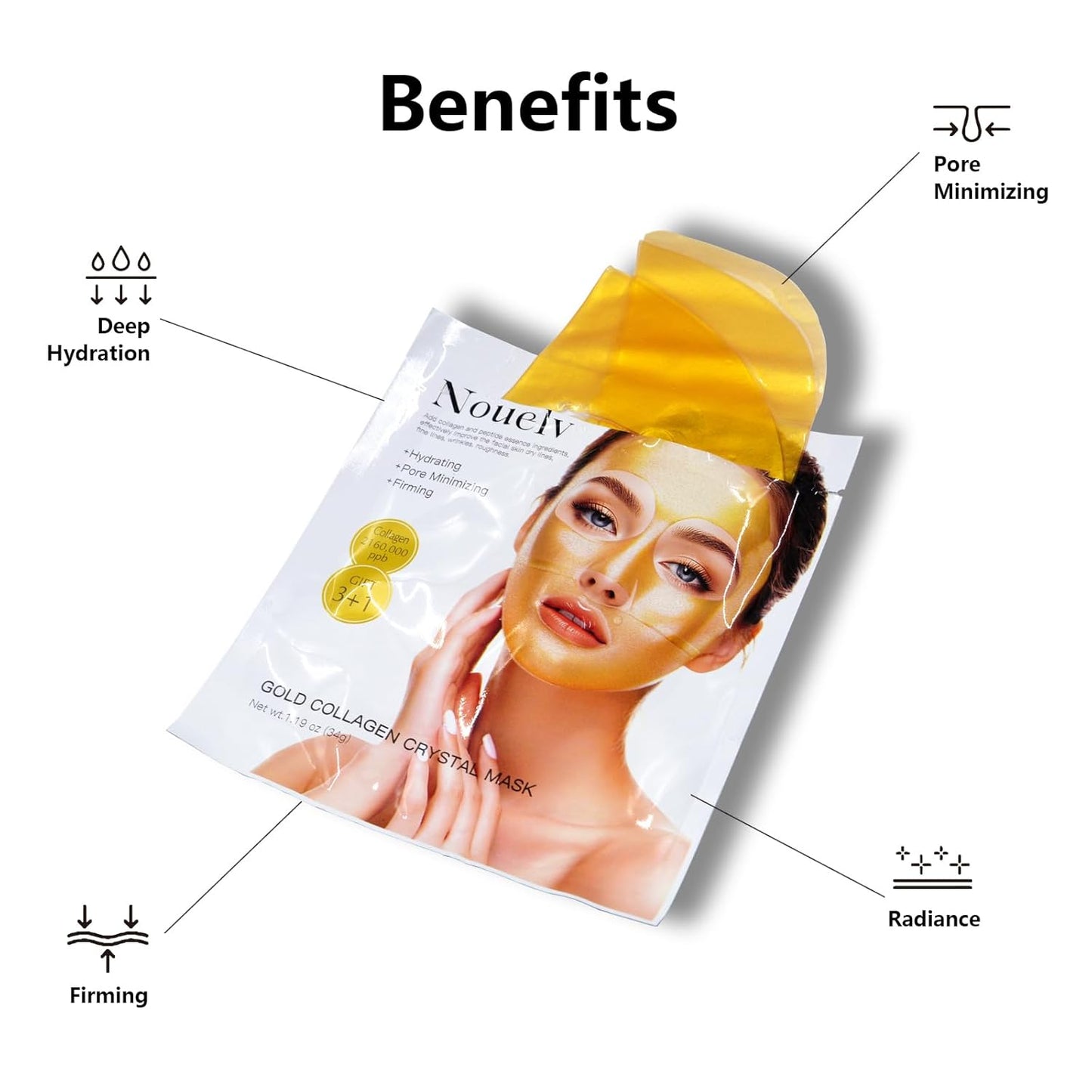 Dluxe Ave. OAKSII 24K Gold Bio Collagen Face Mask Hydrating Bio Collagen Mask Overnight Collagen Mask Hydrating Collagen Real Deep Mask Skin (34g x2ea)