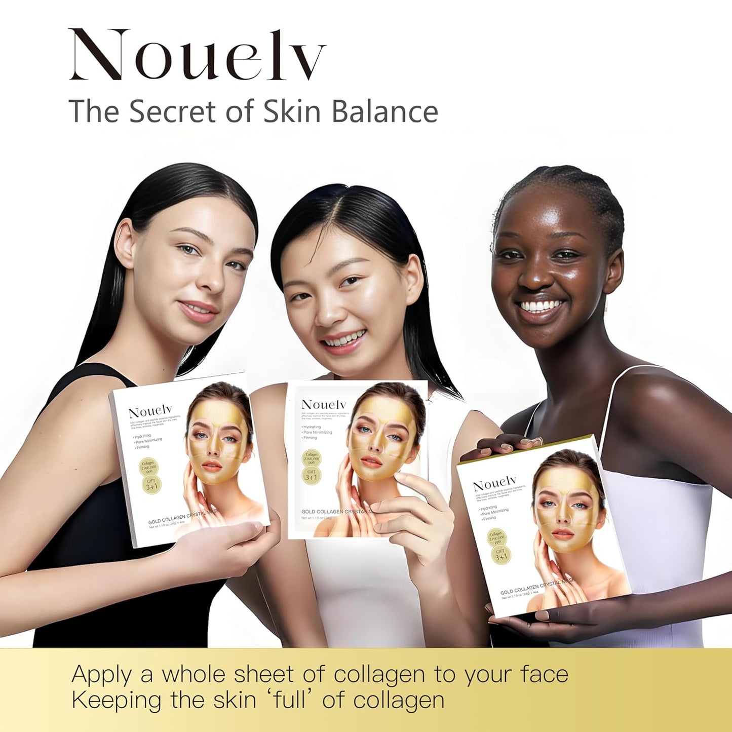Dluxe Ave. OAKSII 24K Gold Bio Collagen Face Mask Hydrating Bio Collagen Mask Overnight Collagen Mask Hydrating Collagen Real Deep Mask Skin (34g x2ea)