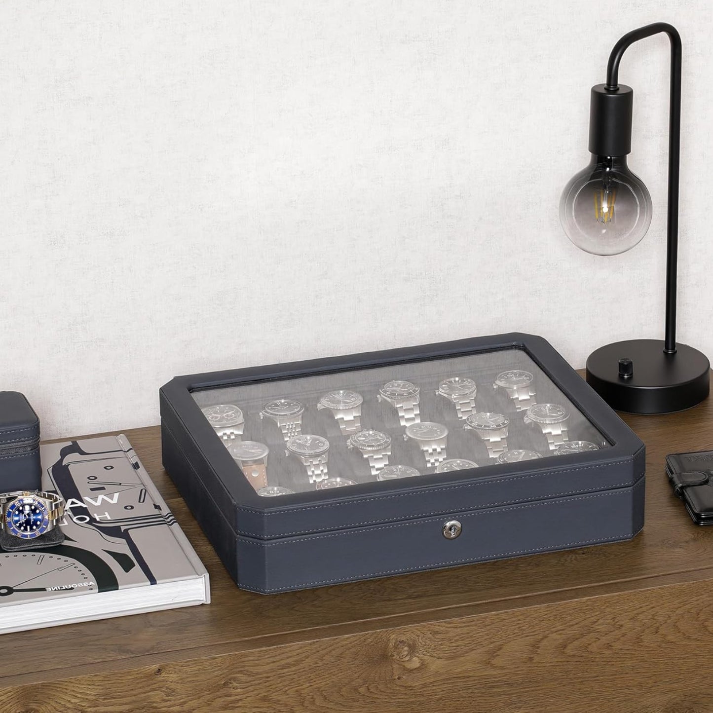 Dluxe Ave. Luxury 18-Slot Watch Case/ Carbon
