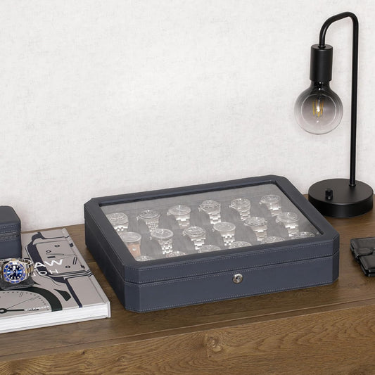 Dluxe Ave. Luxury 18-Slot Watch Case/ Carbon