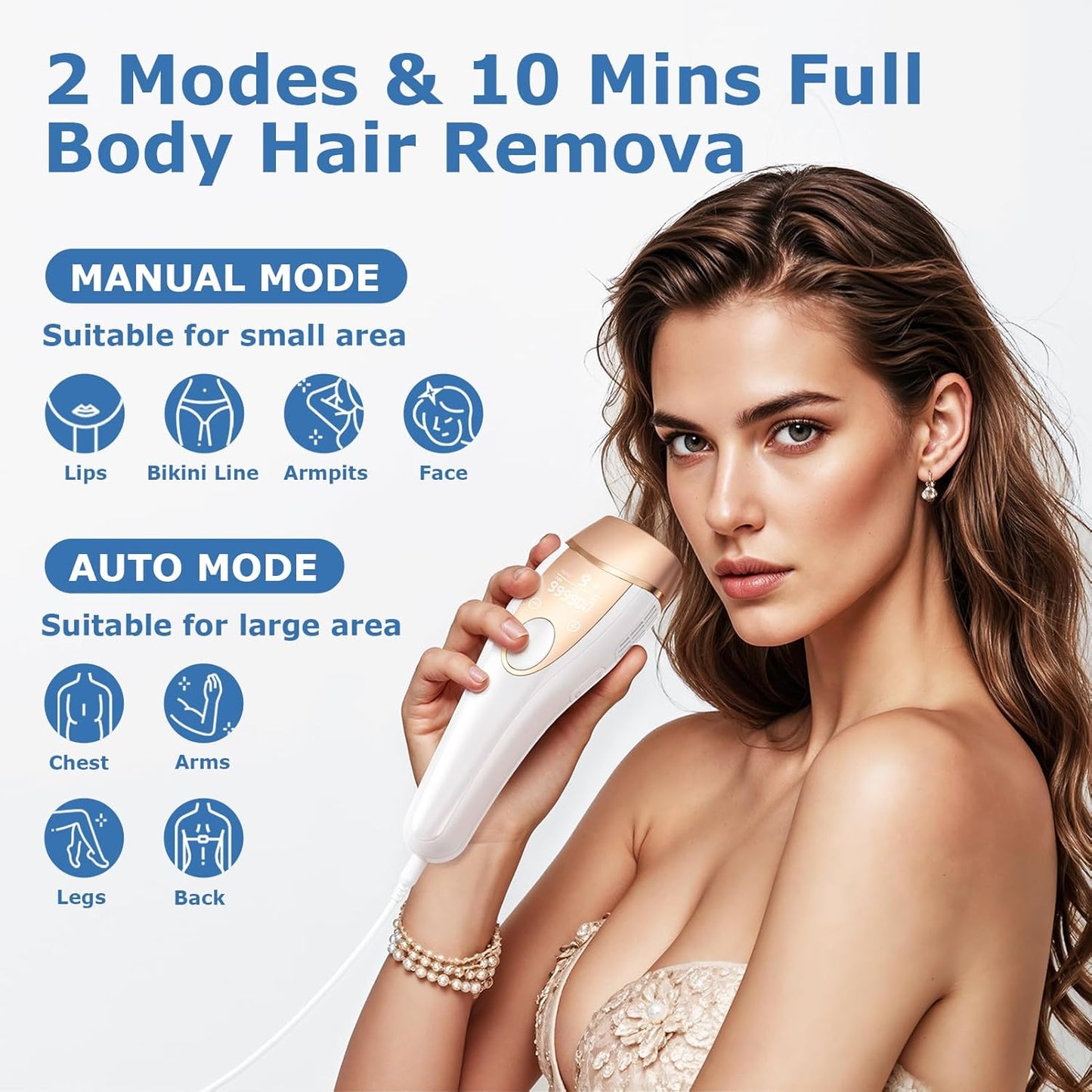 Dluxe Ave. Laser Hair Removal Ubroo IPL Laser Hair Removal for Women and Men 3 In 1 At Home Hair Removal Device 999900+ Flashes Permanent Painless Hair Removal Machine with Ice Cooling for Whole Body Use