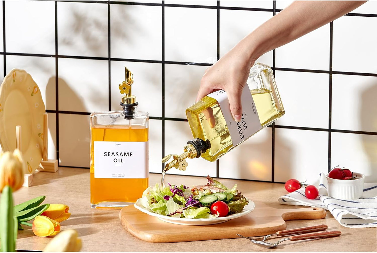 Dluxe Ave. Olive Oil  Glass Dispenser Bottle