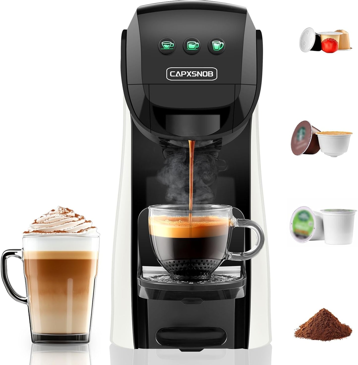 Dluxe Ave. Coffee Maker Espresso Machine/20 Bar 28 oz Reservoir