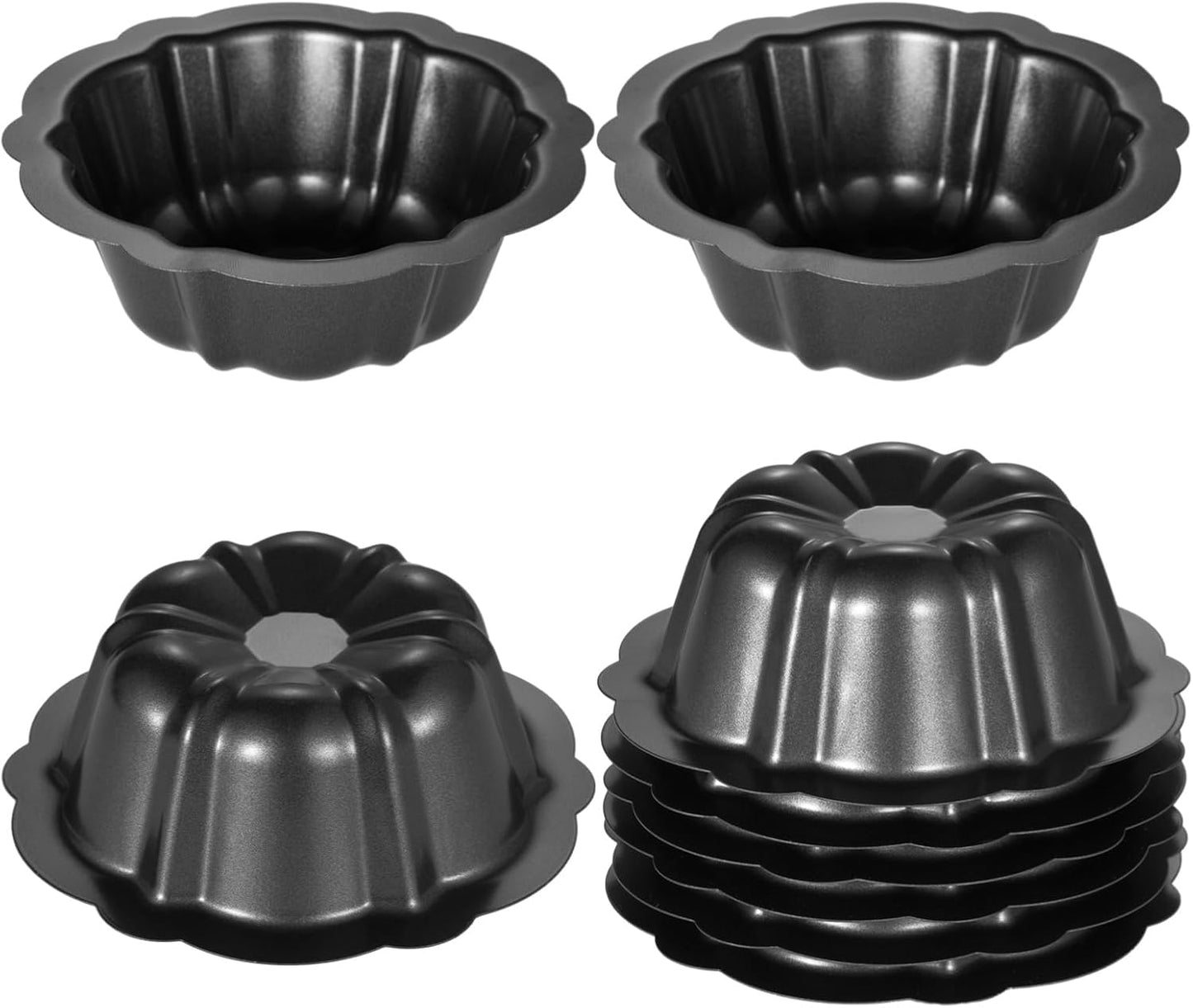 Dluxe Ave. 16 Pcs Mini Cake Pans 4.5Inch Carbon Steel Molds