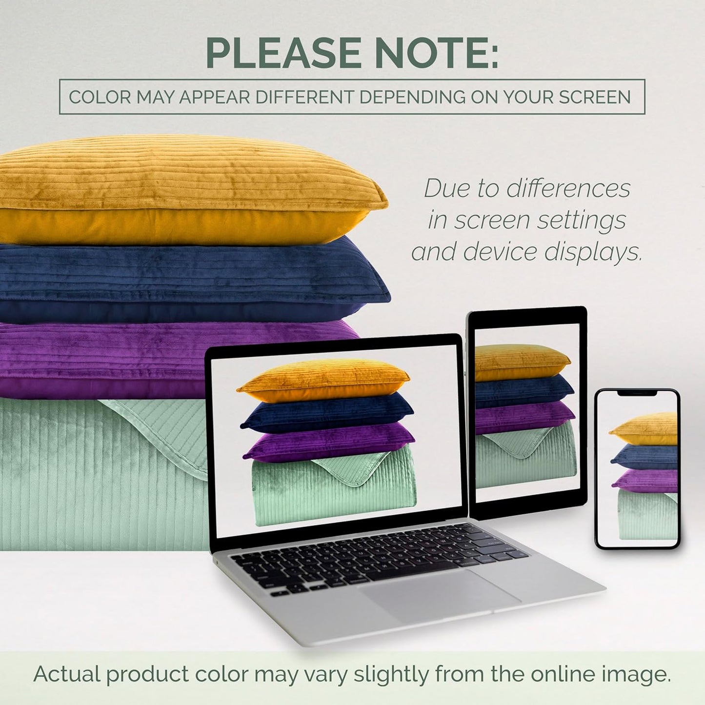 Dluxe Ave. ( FULL ) 3-Piece  Luxury Velvet Corduroy Stripe Quilt Set, Gray