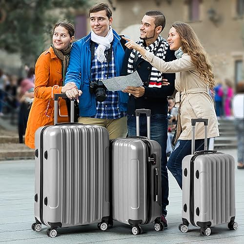 Dluxe Ave. 3 Piece Luggage Sets/ /TSA Locks/Spinner Wheels (Grey) 20,24,28