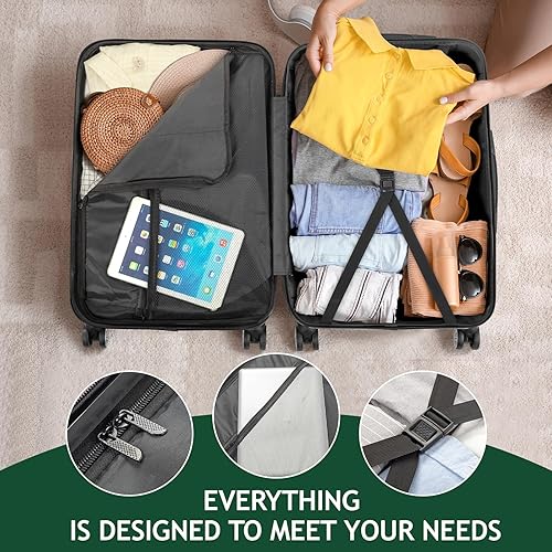 Dluxe Ave. 3 Piece Luggage Sets/ /TSA Locks/Spinner Wheels (Grey) 20,24,28