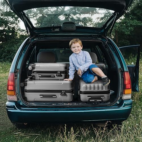 Dluxe Ave. 3 Piece Luggage Sets/ /TSA Locks/Spinner Wheels (Grey) 20,24,28
