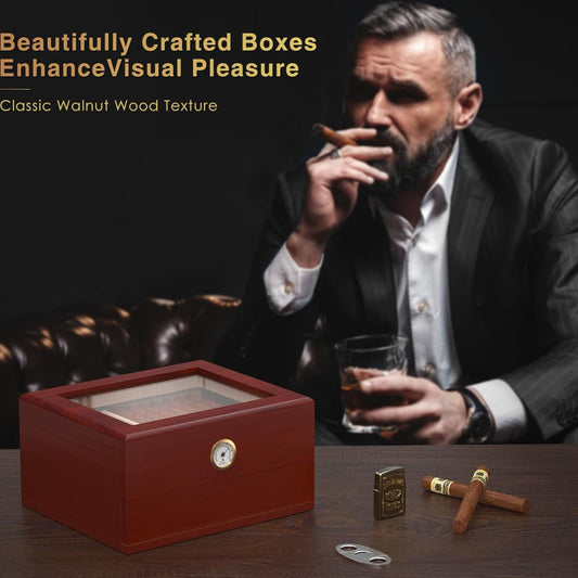 Dluxe Ave. Desktop Cigar Humidor/ Spanish Cedar Wood