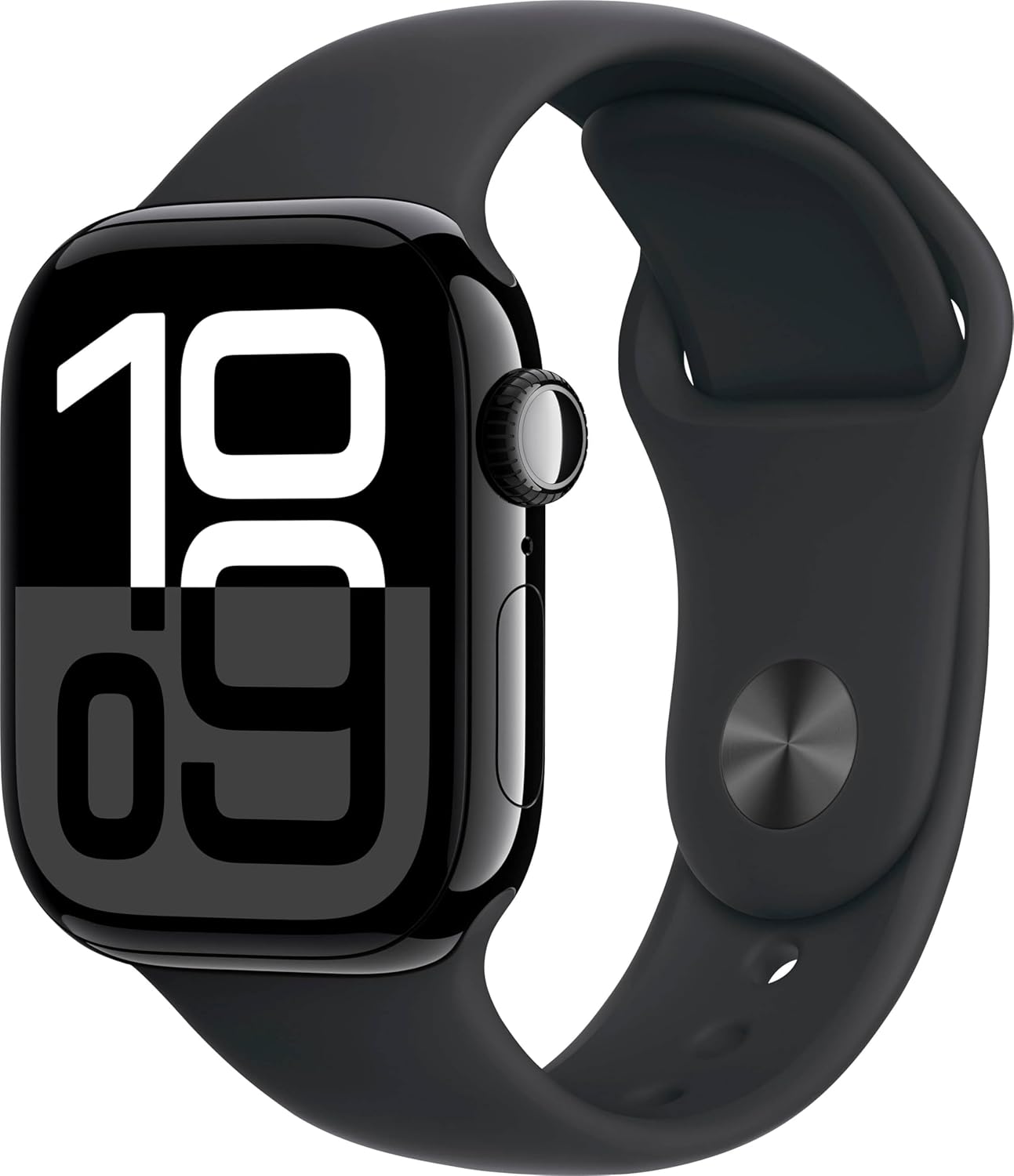 Dluxe Ave. Apple Watch Series 10 (GPS 42MM) Jet Black Aluminum Case with Black Sport Band M/L (Renewed)