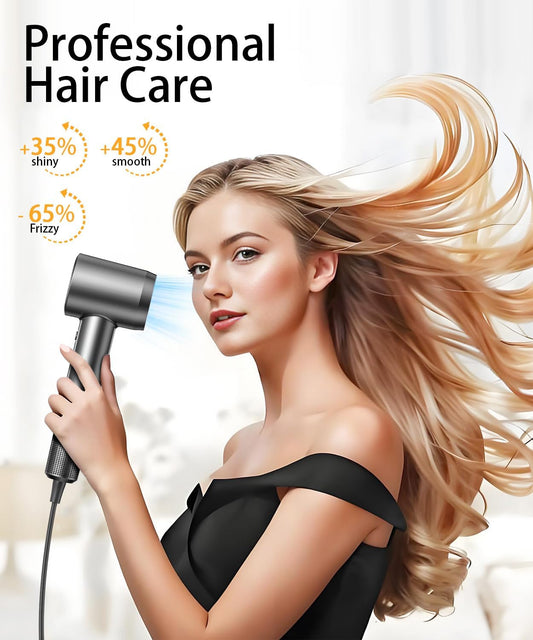 Dluxe Ave. Hair Dryer with Diffuser 150000 RPM Brushless Motor Ionic Portable Blow Dryer for Curly Straightener Hair High Speed Fast Drying Hair Dryer Thermo-Control Lightweight Hairdryer for Women Home