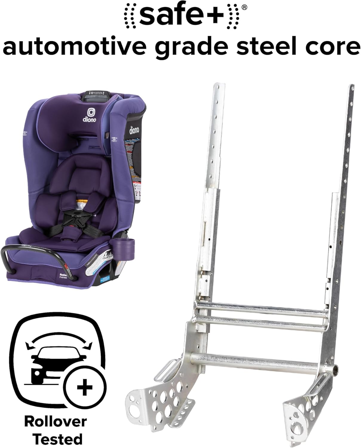 Dluxe Ave. 4-in-1 Convertible Car Seat Rear and Forward Facing/ SafePlus Engineering/ Purple Wildberry