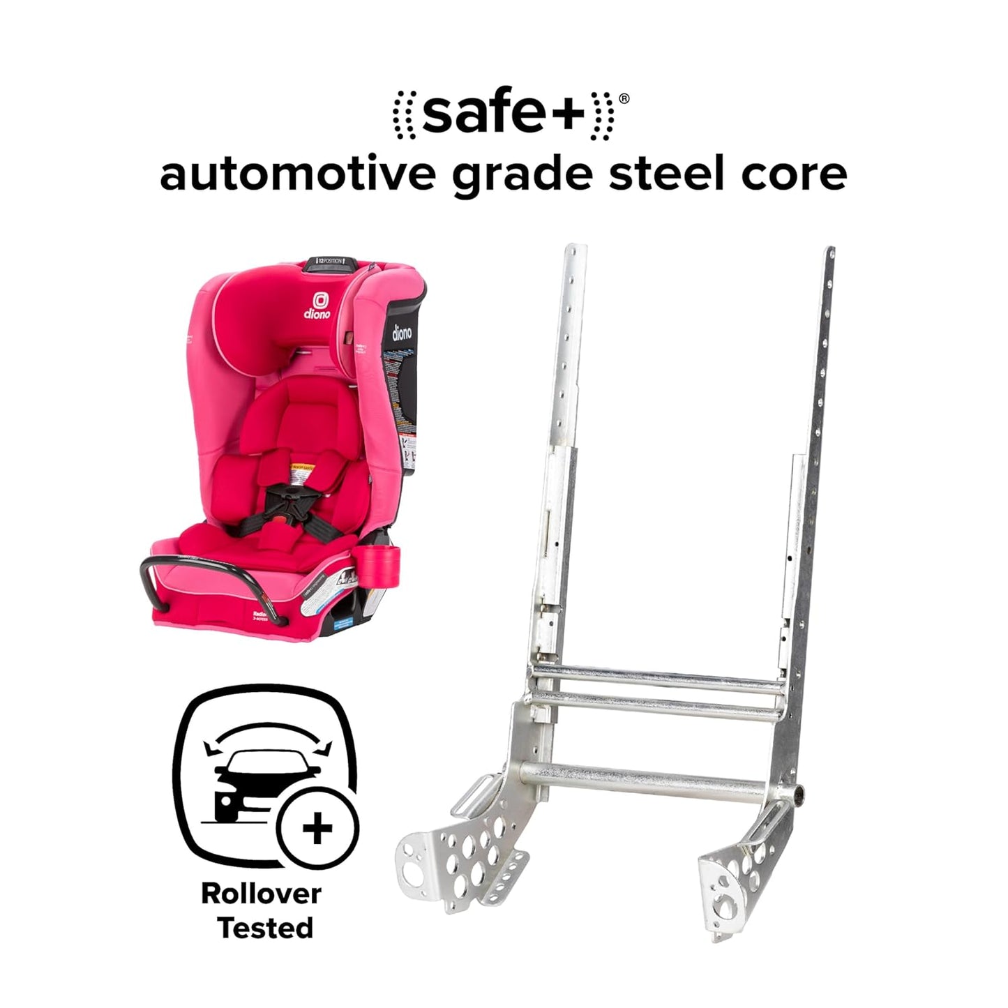 Dluxe Ave.  4-in-1 Convertible Car Seat Rear and Forward Facing/ SafePlus Engineering/ Pink Cotton Candy