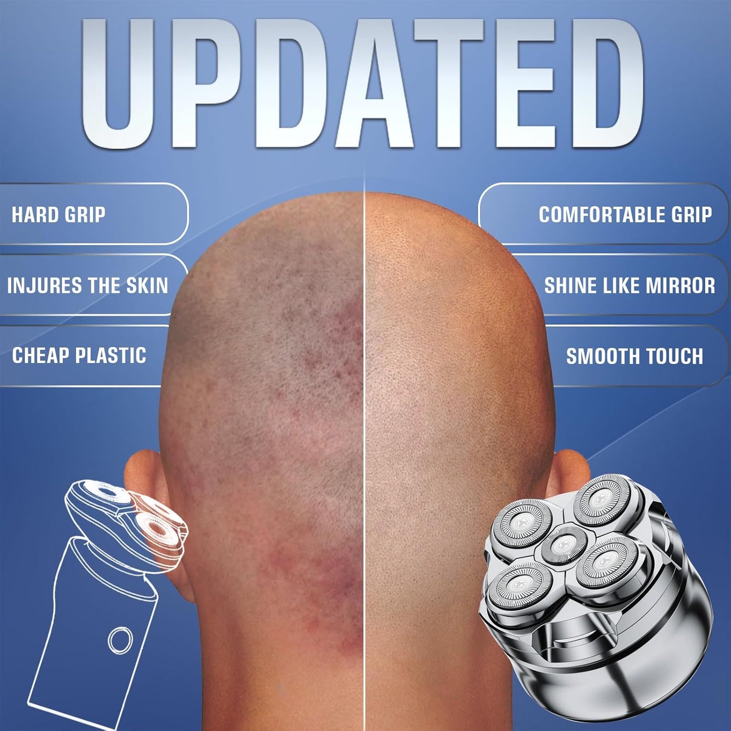 Dluxe Ave. Electric Head Shavers for Bald Men