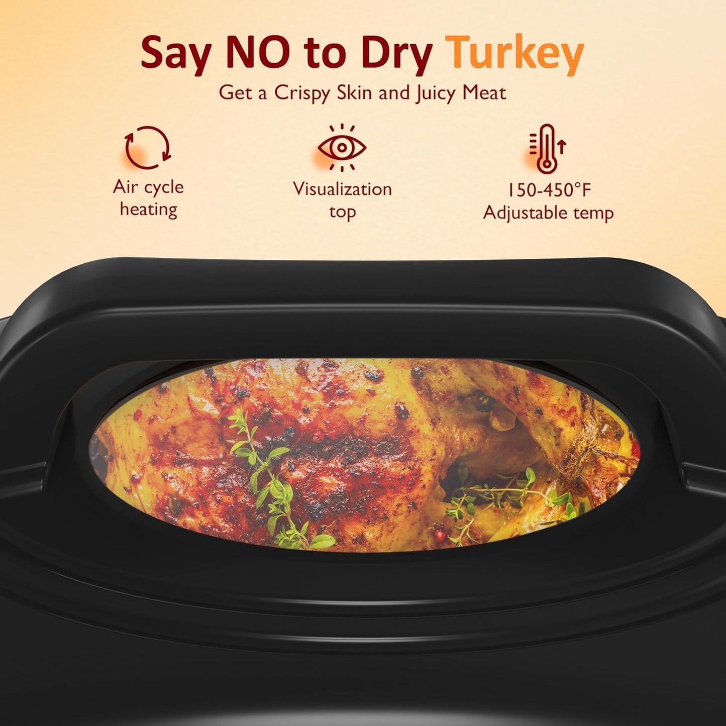 Dluxe Ave. Electric Roaster 28-Quart Electric Roaster Oven featuring a Glass Lid