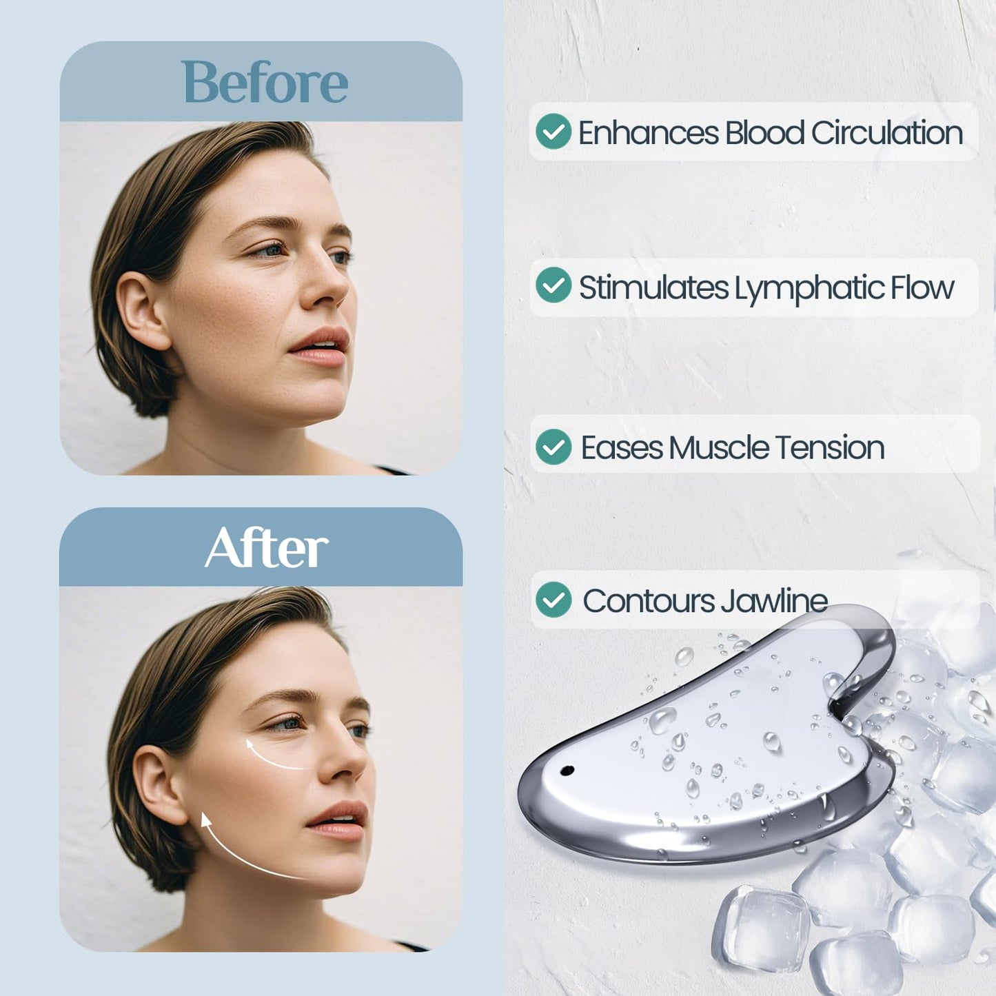 Dluxe Ave.  Terahertz Gua Sha Facial Tool / Large
