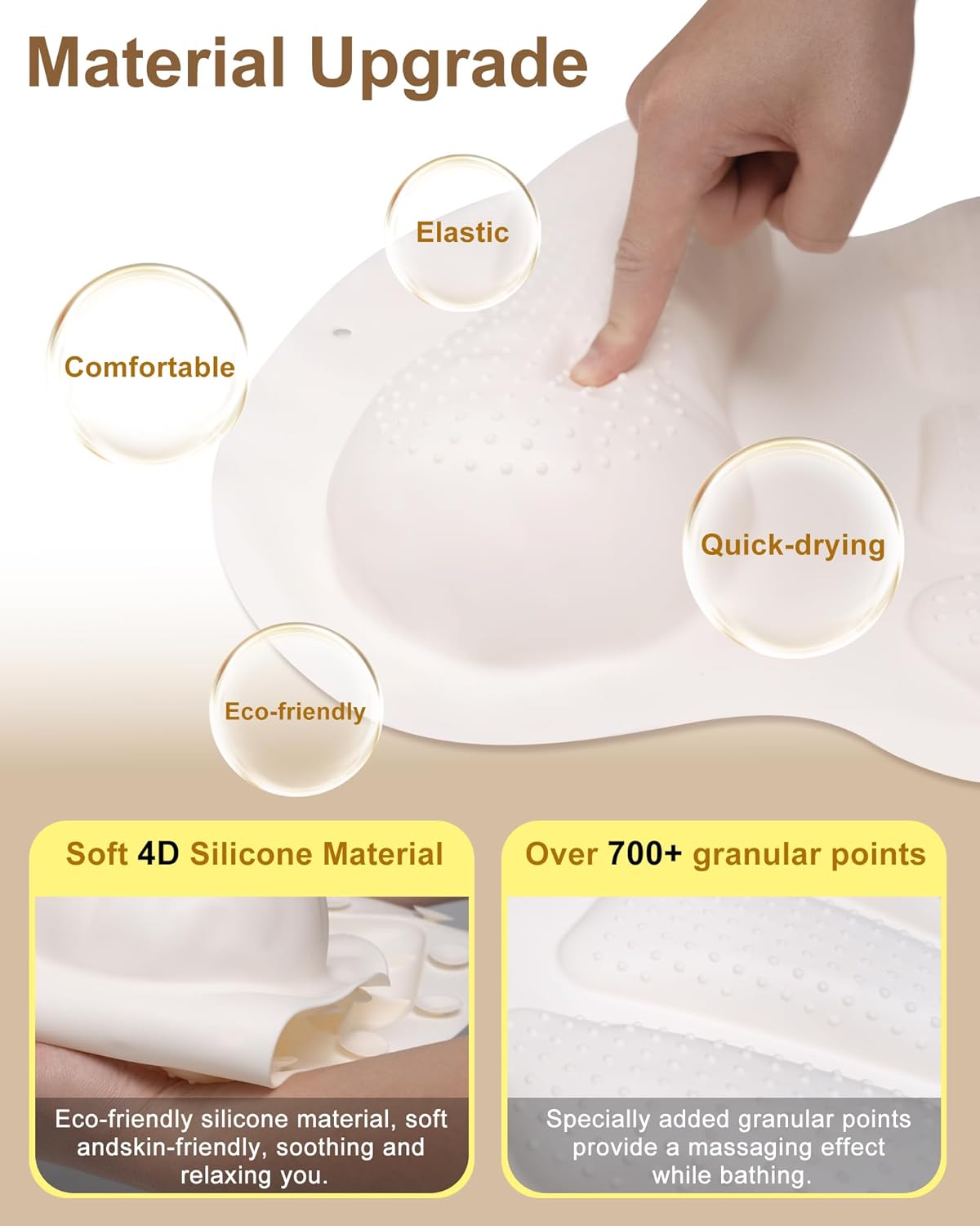 Dluxe Ave. Luxury Bathtub Pillow for Head and Neck, 36 Suction Cups/ Quick-Drying (White)
