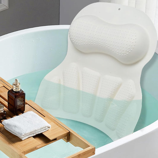 Dluxe Ave. Luxury Bathtub Pillow for Head and Neck Support (white)