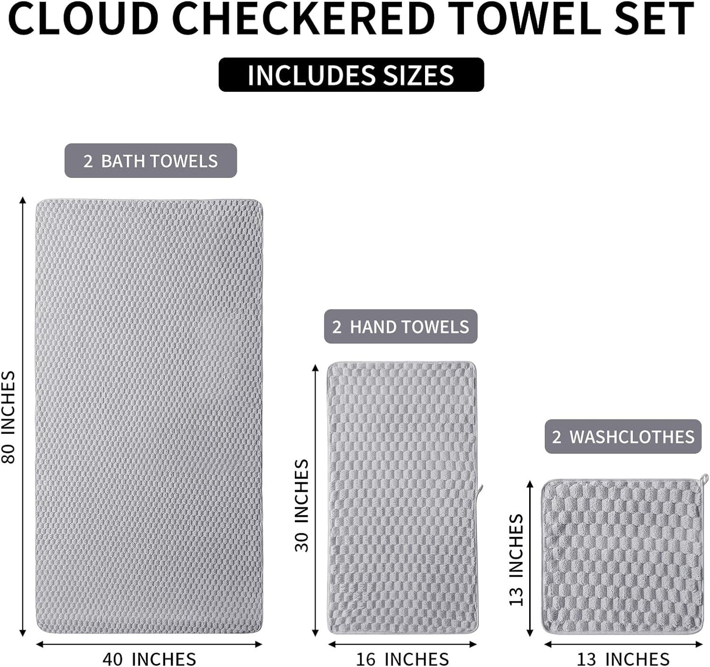 Dluxe Ave. NALIVO Oversized Bath Towels 40x80 Inches Extra Large Bath Towels