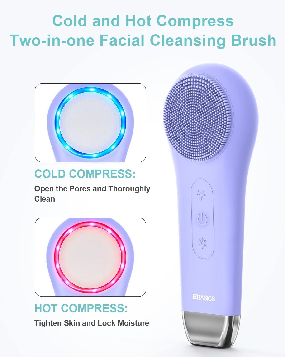 Dluxe Ave.  Rechargeable Face Brushes /Scrubber Cleanser Brush 1 Pack+3 Modes/ Violet