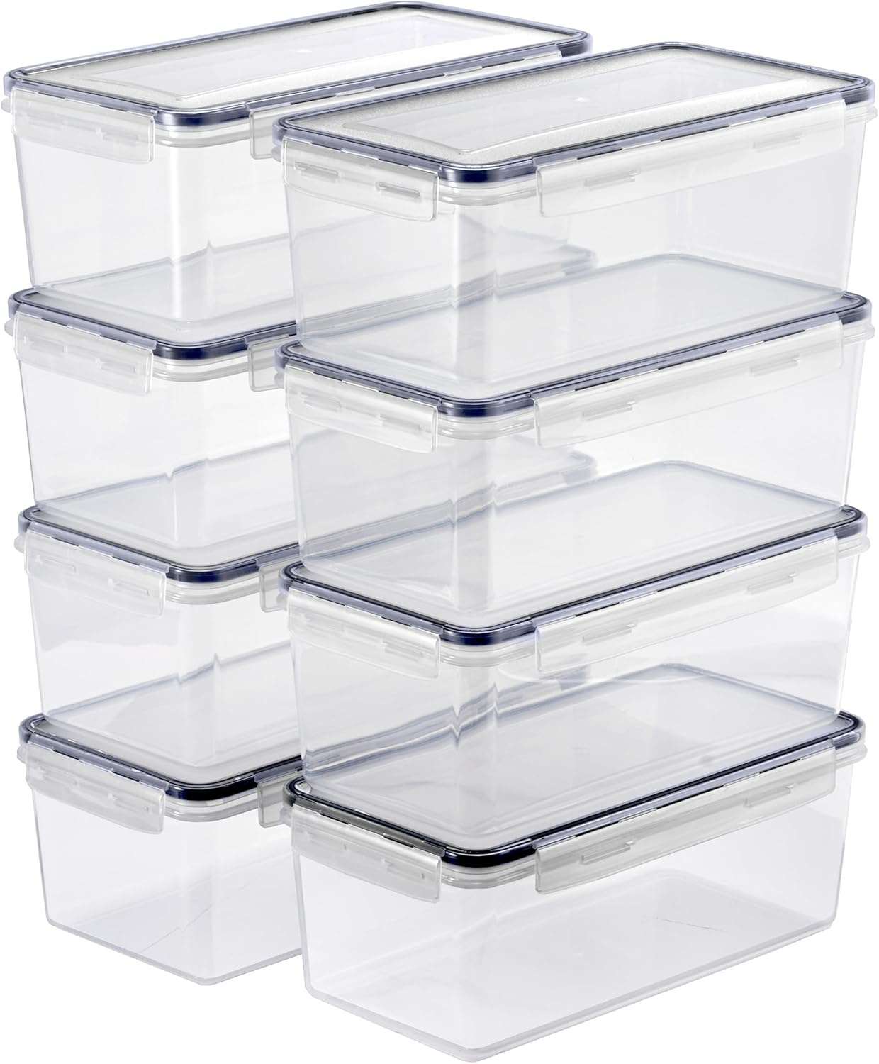 Dluxe Ave. Food Storage Containers - Pack of 8 - Air Tight Four-Way Snap Lids