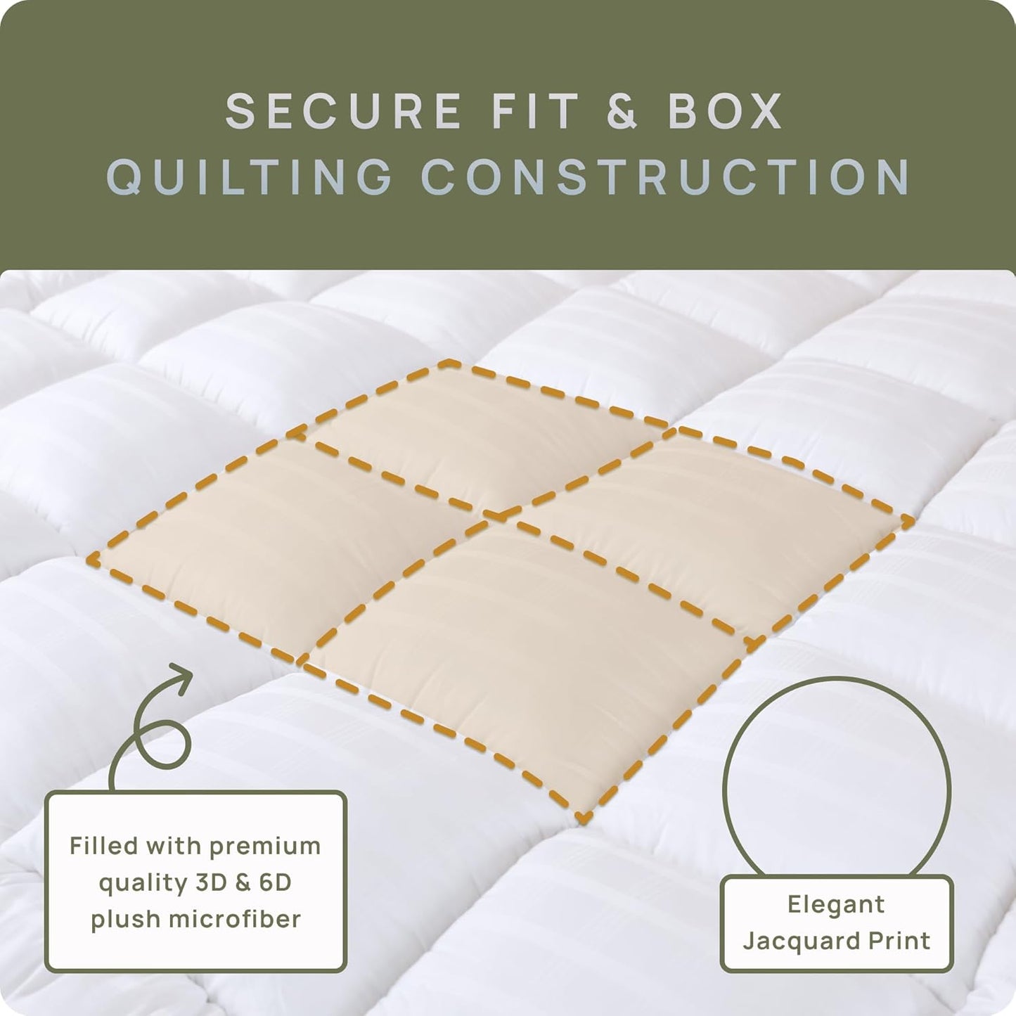 Dluxe Ave. ( KING ) 3 Inch Memory Foam Mattress Topper, 78x80in