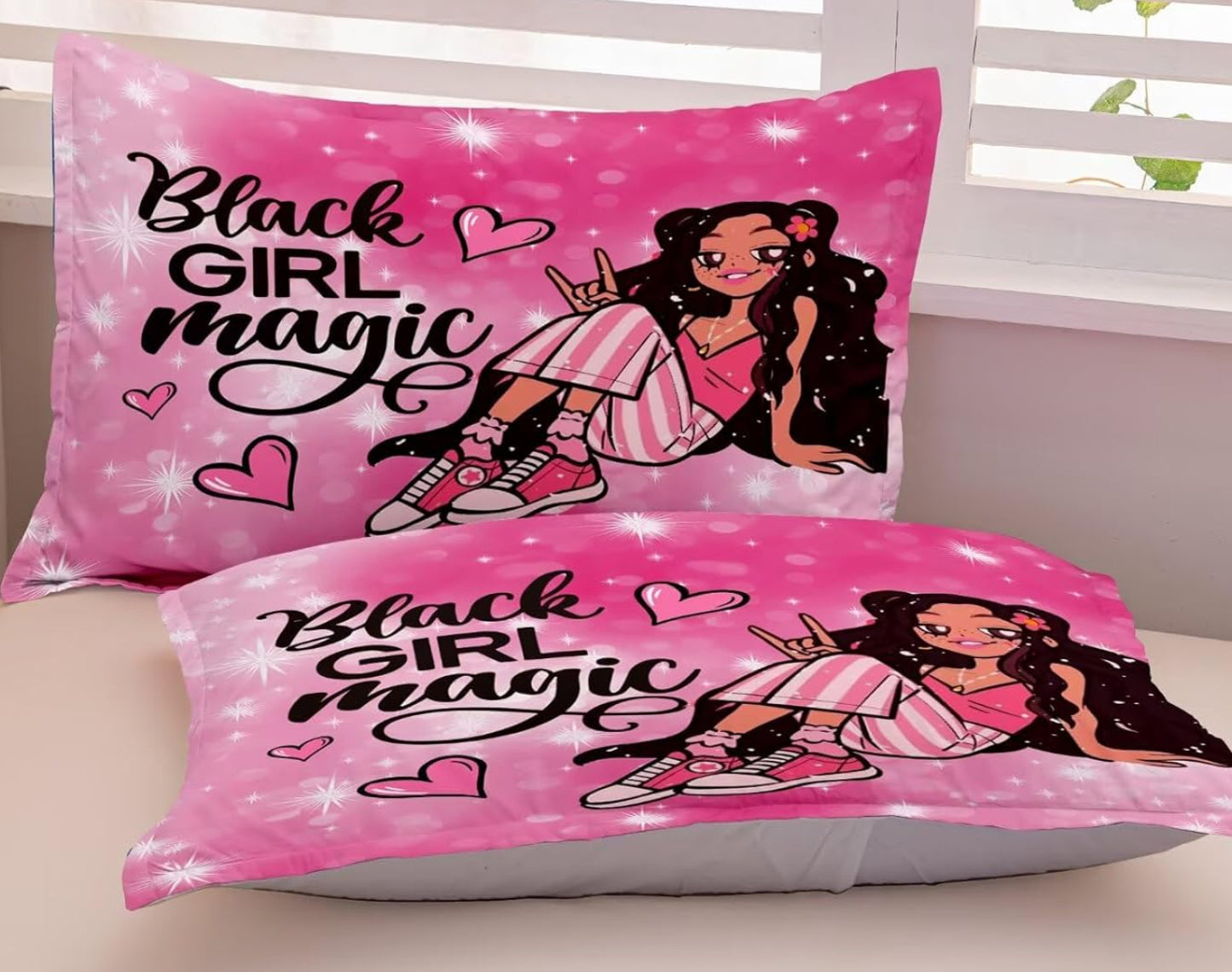 Dluxe Ave. ( TWIN ) 3 Pcs Comforter and Bedding Set/ Pink
