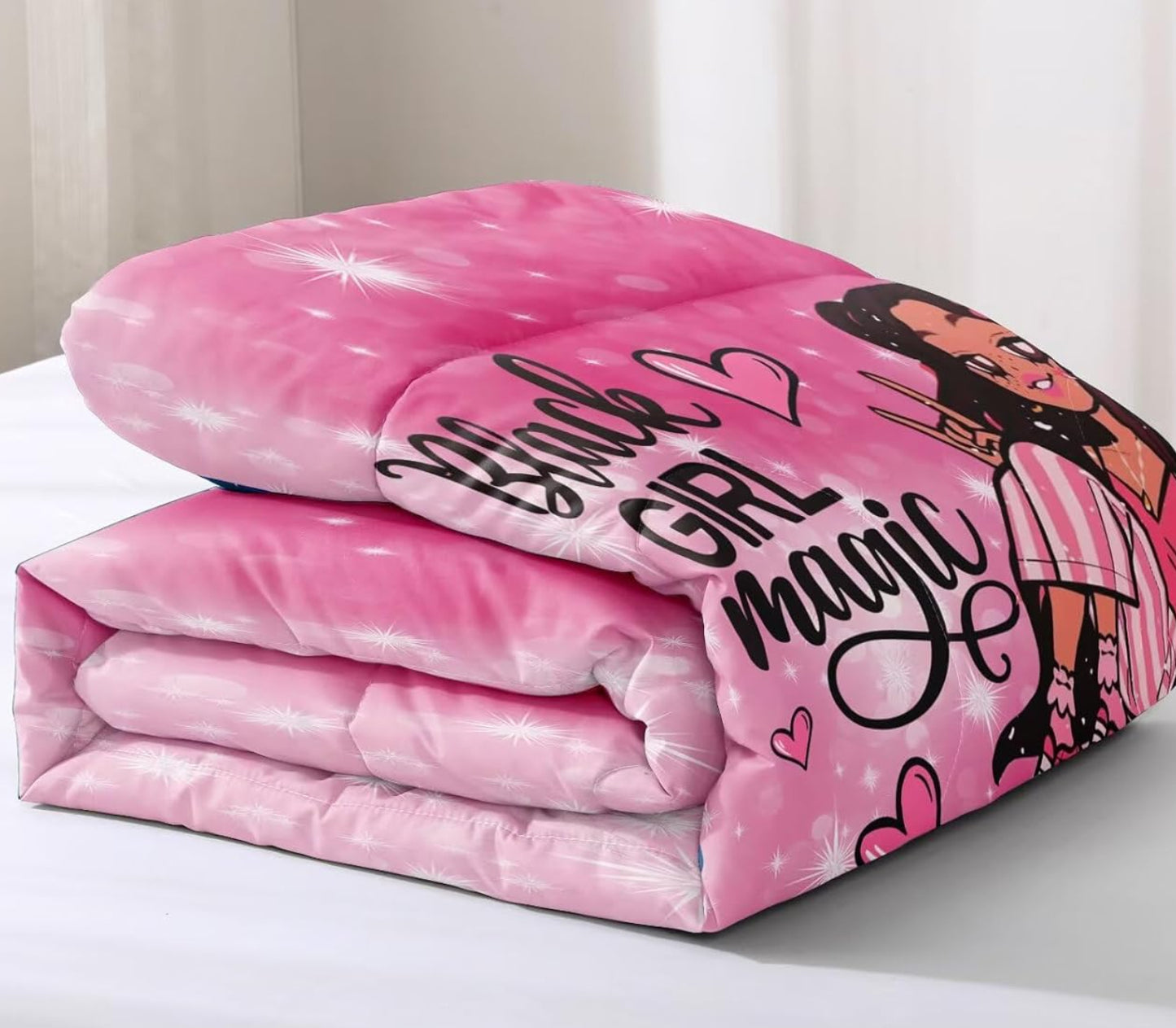 Dluxe Ave. ( TWIN ) 3 Pcs Comforter and Bedding Set/ Pink