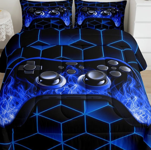 Dluxe Ave. ( KING ) 3 Pcs. Comforter Set, Blue