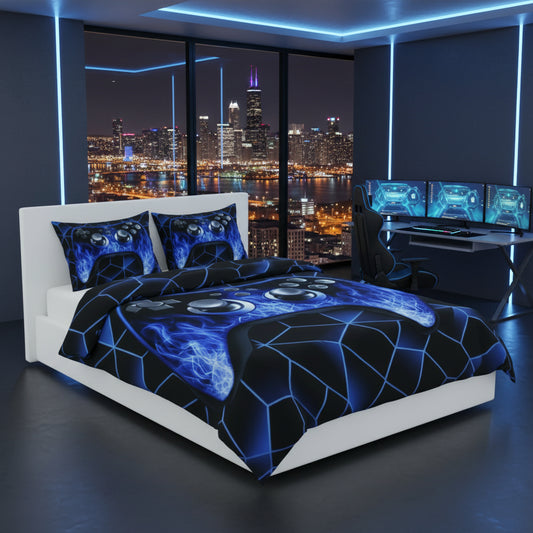 Dluxe Ave. (KING) 3 Pcs. Comforter Set, Blue