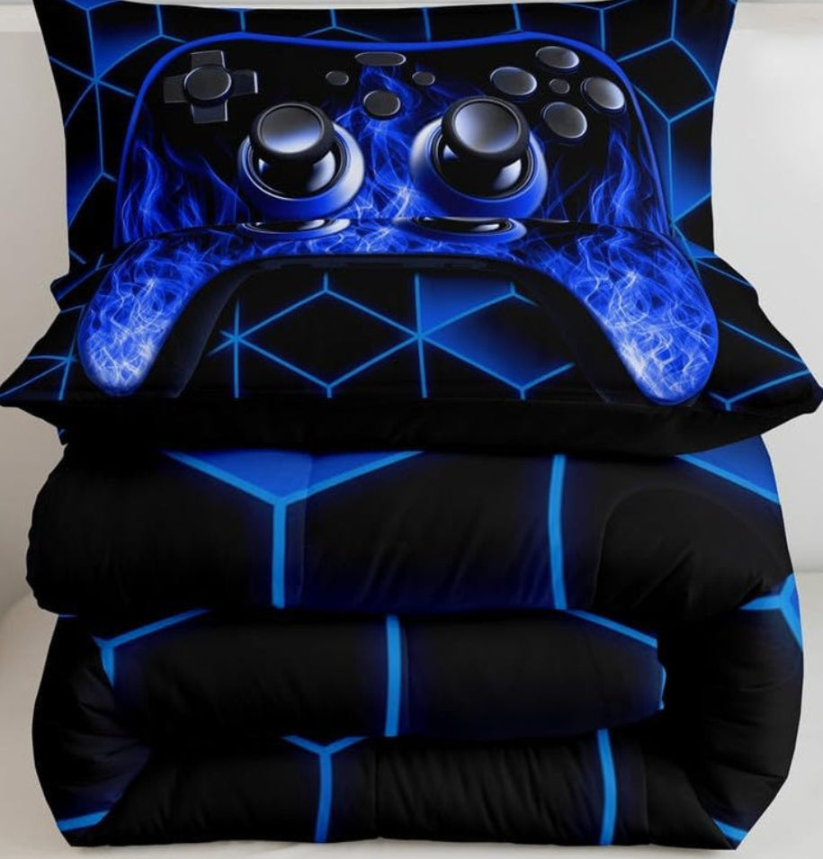 Dluxe Ave. ( KING ) 3 Pcs. Comforter Set, Blue