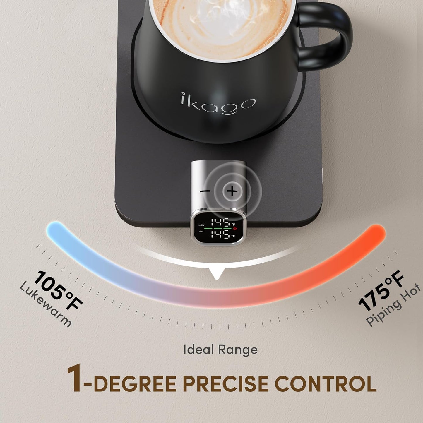 Dluxe Ave. 2Pcs Heated Coffee Mug Warmer & Mug Set (Dark Grey and Pink)